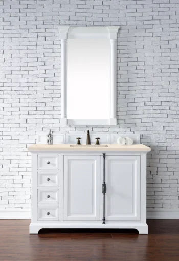 Providence 48" Single Vanity, Bright White w/ 3 CM Eternal Marfil Top - Image 2