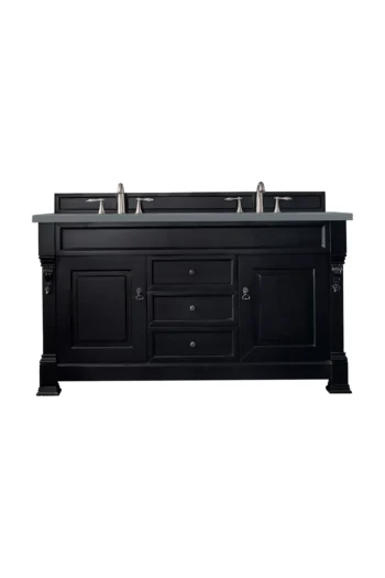 Brookfield 60" Double Vanity, Antique Black w/ 3 CM Cala Blue Top