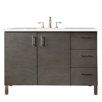 Metropolitan 48" Single Vanity, Silver Oak w/ 3 CM Eternal Serena Quartz Top