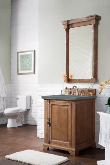 Providence 26" Single Vanity, Driftwood w/ 3 CM Cala Blue Top - Image 3