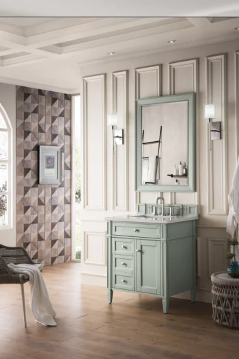 Brittany 30" Single Vanity, Sage Green, w/ 3 CM Eternal Serena Quartz Top - Image 3