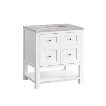 Breckenridge 30" Single Vanity, Bright White w/ 3 CM Eternal Serena Top - Image 6