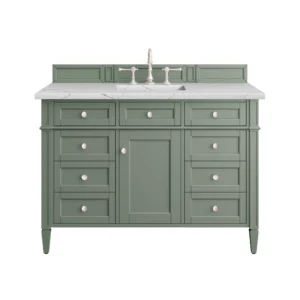 Brittany 48″ Single Vanity, Smokey Celadon w/ 3 CM Ethereal Noctis Top