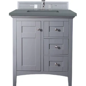 Palisades 30″ Single Vanity, Silver Gray w/ 3 CM Cala Blue Top