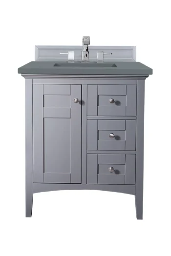 Palisades 30" Single Vanity, Silver Gray w/ 3 CM Cala Blue Top