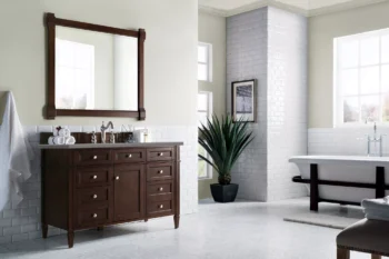 Brittany 48" Single Vanity, Burnished Mahogany w/ 3 CM Grey Expo Quartz Top - Image 3