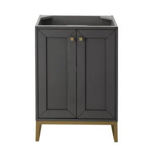 Chianti 24″ Single Vanity Cabinet, Mineral Gray, Radiant Gold