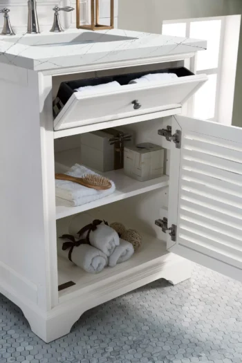 Savannah 26" Single Vanity, Bright White w/ 3 CM Ethereal Noctis Top - Image 4