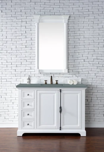 Providence 48" Single Vanity, Bright White w/ 3 CM Cala Blue Top - Image 2