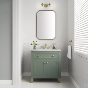 Chicago 30" Single Vanity, Smokey Celadon w/ 3 CM Arctic Fall Top - Image 3