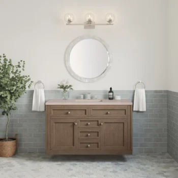 Chicago 48" Single Vanity, Whitewashed Walnut w/ 3 CM Eternal Marfil Quartz Top - Image 3