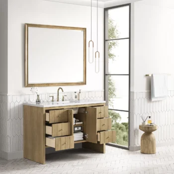Hudson 48" Single Vanity, Light Natural Oak w/ 3 CM White Zeus Top - Image 5