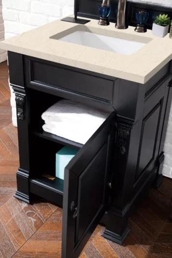 Brookfield 26" Single Vanity, Antique Black w/ 3 CM Eternal Marfil Quartz Top - Image 4