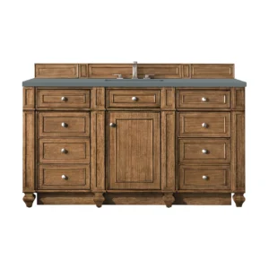 Bristol 60″ Single Vanity, Saddle Brown w/ 3 CM Cala Blue Top