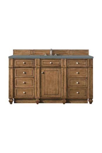 Bristol 60" Single Vanity, Saddle Brown w/ 3 CM Cala Blue Top