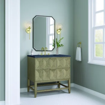 Emmeline 36" Single Vanity, Pebble Oak w/ 3 CM Charcoal Soapstone Top - Image 4