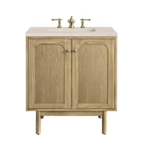 Laurent 30″ Single Vanity, Light Natural Oak w/ 3 CM Eternal Marfil Top