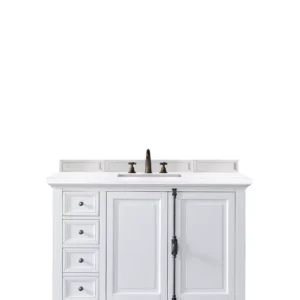 Providence 48″ Single Vanity, Bright White w/ 3 CM Arctic Fall Top