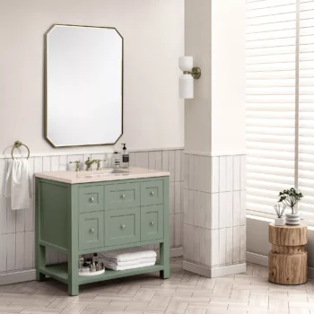 Breckenridge 36" Single Vanity, Smokey Celadon w/ 3 CM Eternal Marfil Top - Image 3