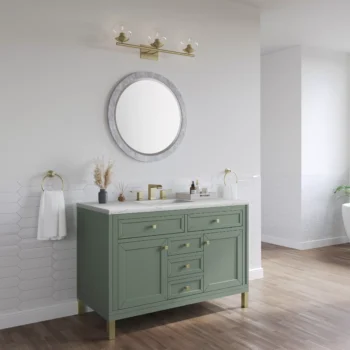 Chicago 48" Single Vanity, Smokey Celadon w/ 3 CM Ethereal Noctis Top - Image 4