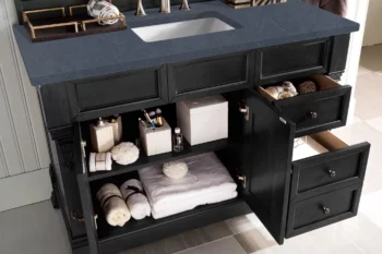 Brookfield 48" Single Vanity, Antique Black w/ 3 CM Charcoal Soapstone Quartz Top - Image 4
