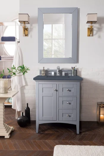 Palisades 30" Single Vanity, Silver Gray w/ 3 CM Charcoal Soapstone Quartz Top