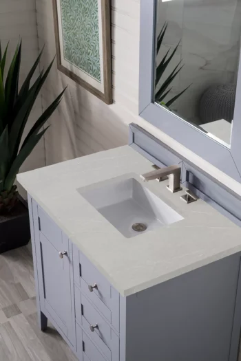 Palisades 36" Single Vanity, Silver Gray w/ 3 CM Eternal Serena Quartz Top - Image 3