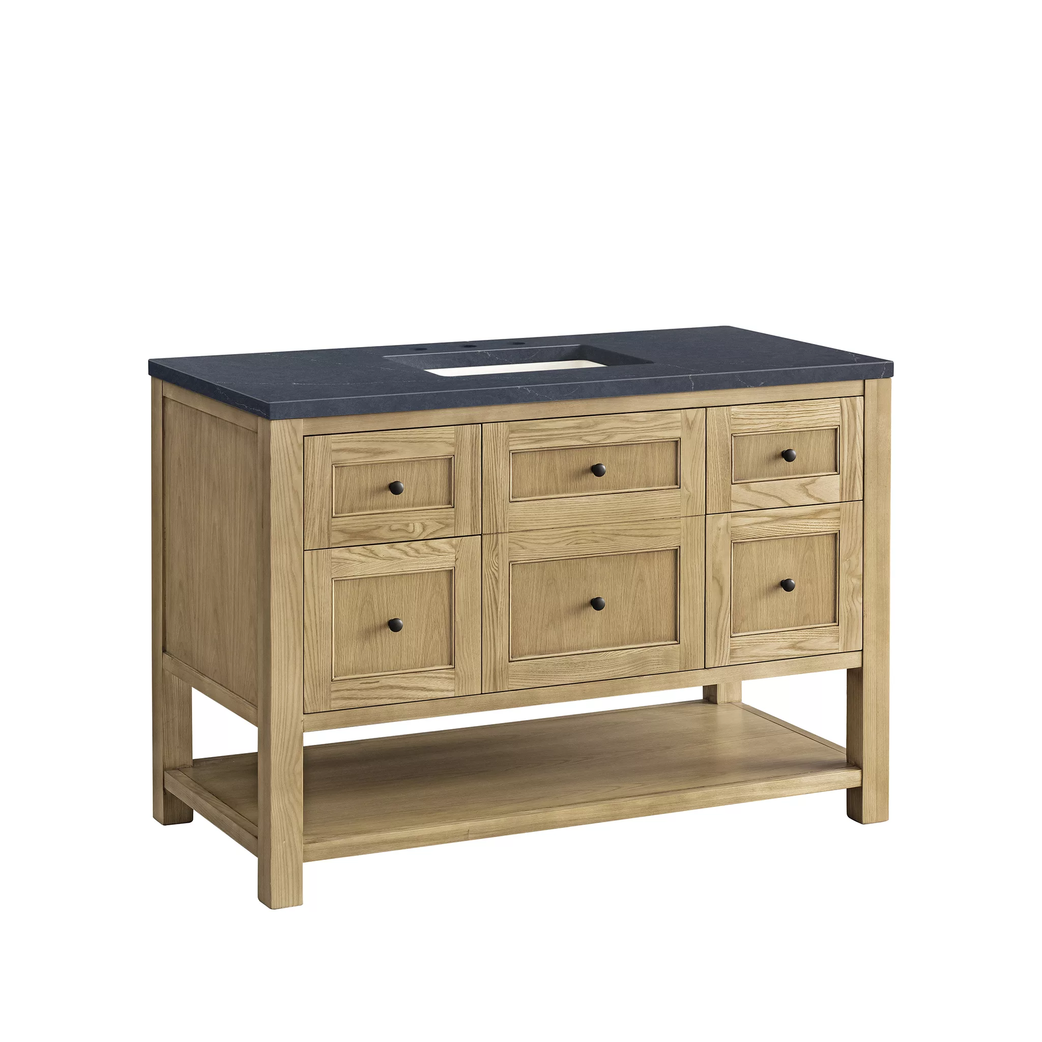 Breckenridge 48" Single Vanity, Light Natural Oak w/ 3 CM Charcoal Soapstone Top - Image 6