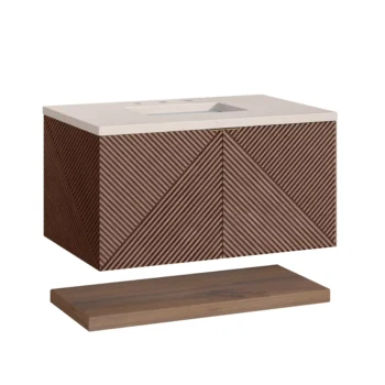 Marcello 36" Single Vanity, Chestnut w/ 3 CM Eternal Marfil Top - Image 6