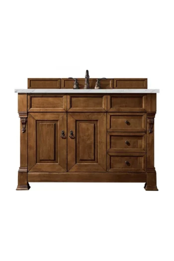 Brookfield 48" Single Vanity, Country Oak w/ 3 CM Ethereal Noctis Quartz Top