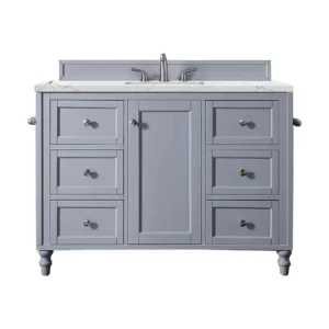 Copper Cove Encore 48″ Single Vanity, Silver Gray w/ 3 CM Ethereal Noctis Quartz Top