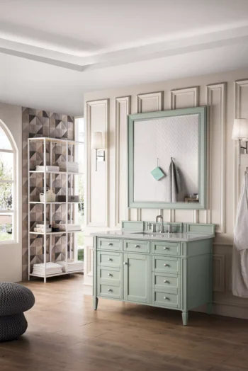 Brittany 48" Single Vanity, Sage Green w/ 3 CM Eternal Serena Quartz Top - Image 3