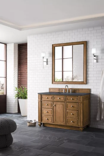Bristol 48" Single Vanity, Saddle Brown w/ 3 CM Charcoal Soapstone Quartz Top - Image 3