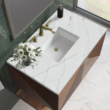 Marcello 36" Single Vanity, Chestnut w/ 3 CM Etehreal Noctis Top - Image 5