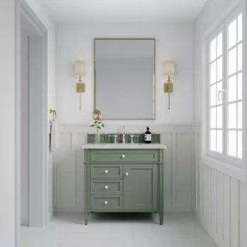 Brittany 36" Single Vanity, Smokey Celadon w/ 3 CM Eternal Serena Top - Image 3