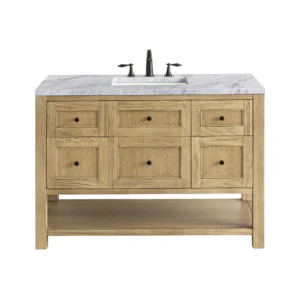 Breckenridge 48″ Single Vanity, Light Natural Oak w/ 3 CM Carrara Marble Top