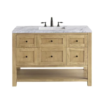 Breckenridge 48" Single Vanity, Light Natural Oak w/ 3 CM Carrara Marble Top