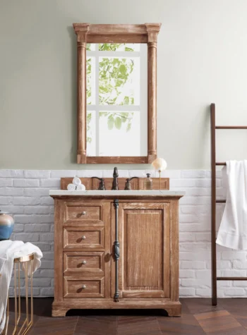 Providence 36" Single Vanity, Driftwood w/ 3 CM Eternal Jasmine Pearl Quartz Top - Image 2