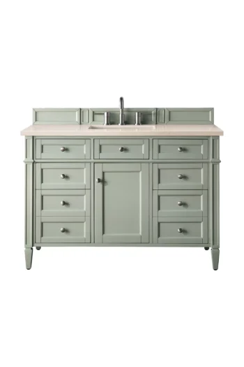 Brittany 48" Single Vanity, Sage Green w/ 3 CM Eternal Marfil Quartz Top