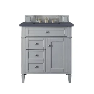 Brittany 30″ Single Vanity, Urban Gray, w/ 3 CM Charcoal Soapstone Quartz Top
