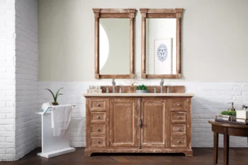 Providence 60" Double Vanity, Driftwood w/ 3 CM Eternal Marfil Quartz Top - Image 2
