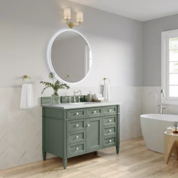 Brittany 48" Single Vanity, Smokey Celadon w/ 3 CM Ethereal Noctis Top - Image 4