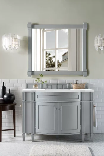 Brittany 46" Single Vanity, Urban Gray w/ 3 CM White Zeus Quartz Top - Image 2
