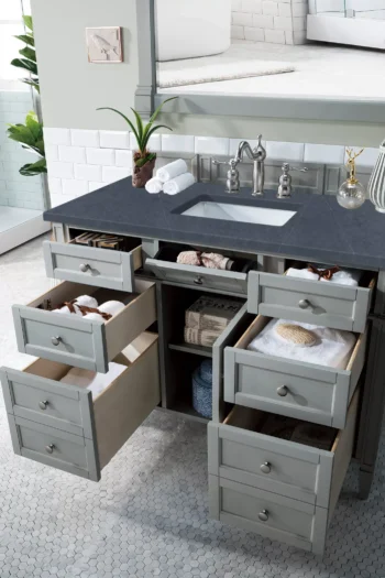 Brittany 48" Single Vanity, Urban Gray w/ 3 CM Charcoal Soapstone Quartz Top - Image 4