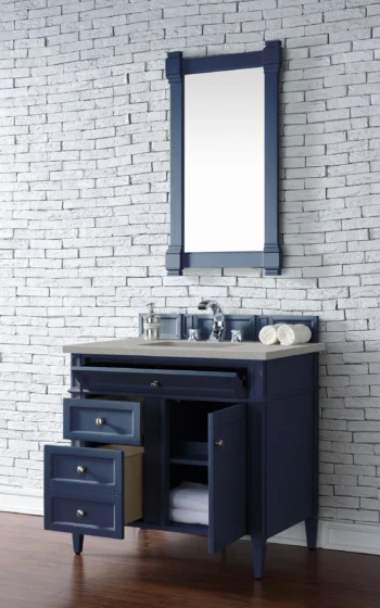 Brittany 36" Single Vanity, Victory Blue w/ 3 CM Eternal Serena Quartz Top - Image 4