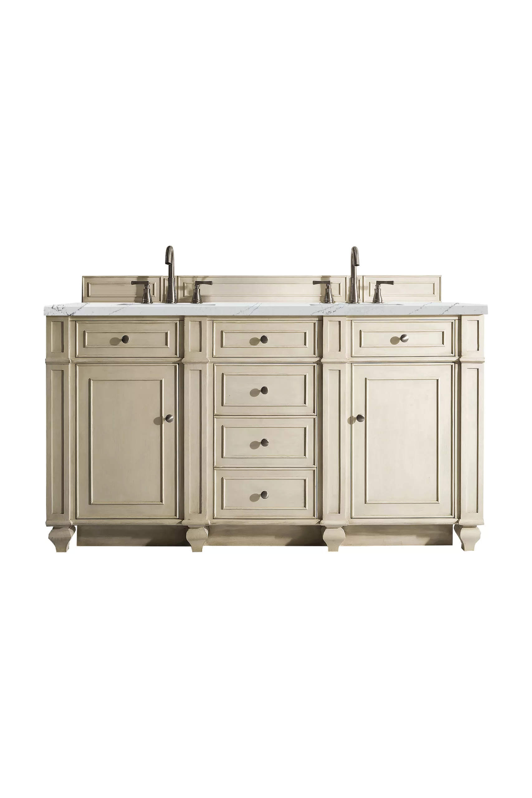 Bristol 60" Double Vanity, Vintage Vanilla w/ 3 CM Ethereal Noctis Top