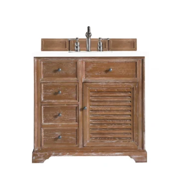 Savannah 36" Single Vanity, Driftwood w/ 3 CM White Zeus Quartz Top