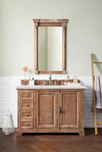 Providence 48" Single Vanity, Driftwood w/ 3 CM Ethereal Noctis Quartz Top - Image 2
