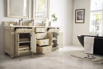 Bristol 72" Double Vanity, Vintage Vanilla w/ 3 CM Eternal Marfil Quartz Top - Image 3