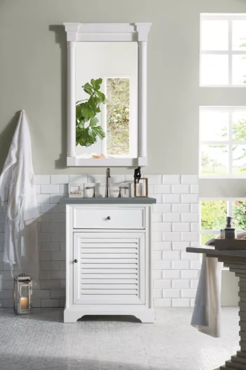 Savannah 26" Single Vanity, Bright White w/ 3 CM Cala Blue Top - Image 2